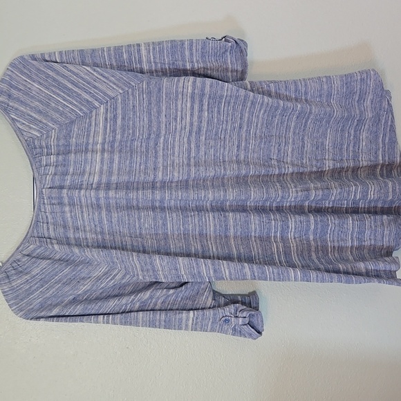 Ana Blue Striped Short Sleeve Top Size 2X - Picture 2 of 7